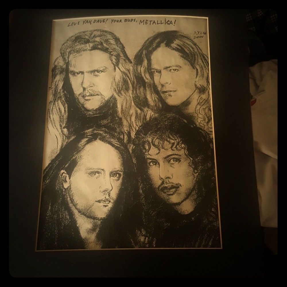 Charcoal drawing of metallica
